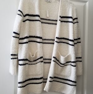 Madewell striped bouclé cardigan sweater